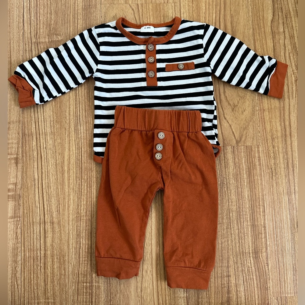 Boho Baby Matching Set | Color: Rust, Black, White | Size 3-6 months